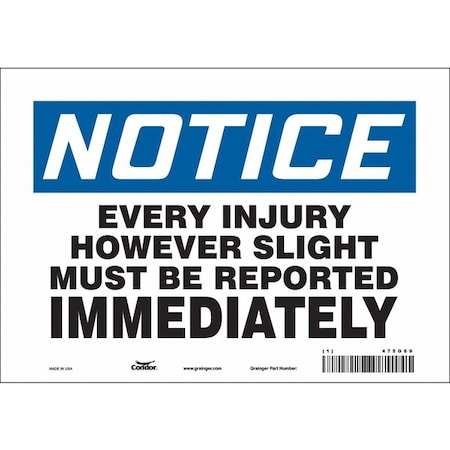 Condor Safety Sign, 7 in Height, 10 in Width, Vinyl, Vertical Rectangle, English, 475G69 475G69