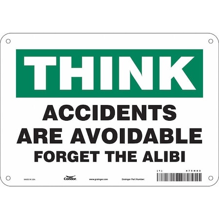 Condor Safety Sign, 7 in Height, 10 in Width, Polyethylene, Vertical Rectangle, English, 475H80 475H80