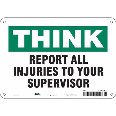 Condor Safety Sign, 7 in Height, 10 in Width, Polyethylene, Vertical Rectangle, English, 475H93 475H93