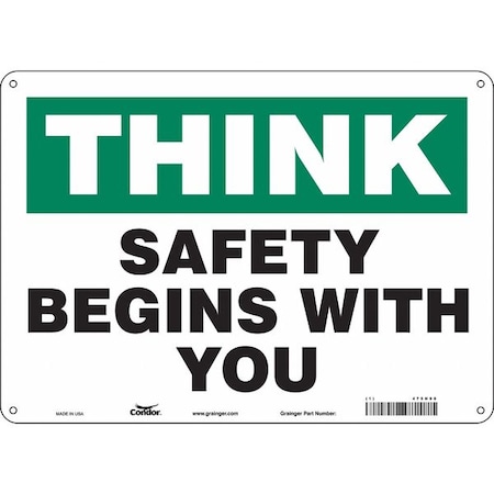 Condor Safety Sign, 10 in Height, 14 in Width, Aluminum, Horizontal Rectangle, English, 475H98 475H98