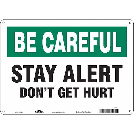 Condor Safety Sign, 10 in Height, 14 in Width, Polyethylene, Horizontal Rectangle, English, 475H74 475H74