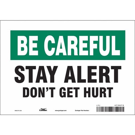 Condor Safety Sign, 7 in Height, 10 in Width, Vinyl, Vertical Rectangle, English, 475H75 475H75