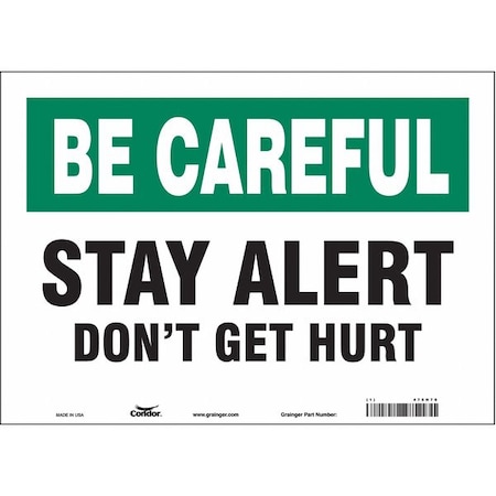 Condor Safety Sign, 10 in Height, 14 in Width, Vinyl, Horizontal Rectangle, English, 475H76 475H76