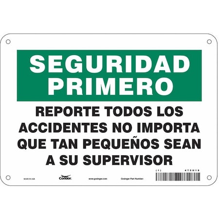 Condor Safety Sign, 10" W, 7" H, 0.032" Thickness 475H18