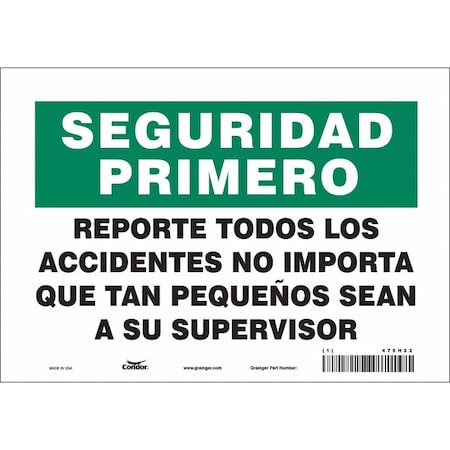 Condor Safety Sign, 10" W, 7" H, 0.004" Thickness 475H22