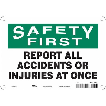 Condor Safety Sign, 7 in Height, 10 in Width, Aluminum, Vertical Rectangle, English, 475H31 475H31