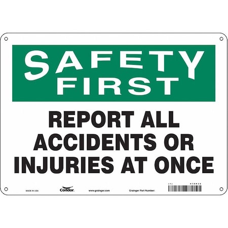 Condor Safety Sign, 10 in Height, 14 in Width, Aluminum, Horizontal Rectangle, English, 475H32 475H32