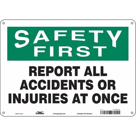 Condor Safety Sign, 10 in Height, 14 in Width, Polyethylene, Horizontal Rectangle, English, 475H34 475H34