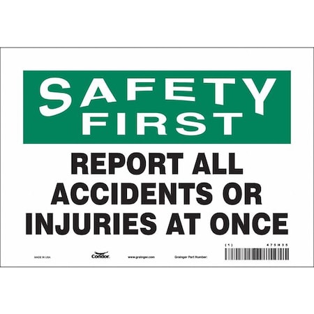 Condor Safety Sign, 7 in Height, 10 in Width, Vinyl, Vertical Rectangle, English, 475H35 475H35