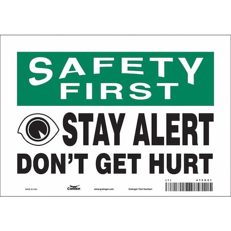 Condor Safety Sign, 7 in Height, 10 in Width, Vinyl, Vertical Rectangle, English, 475H51 475H51