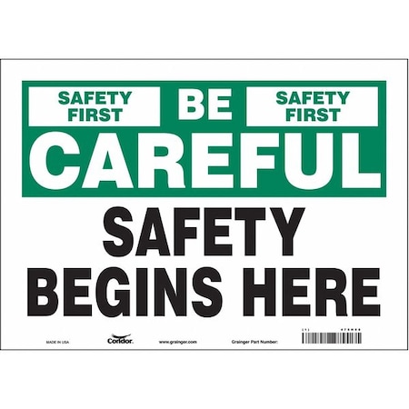 Condor Safety Sign, 10 in Height, 14 in Width, Vinyl, Horizontal Rectangle, English, 475H58 475H58