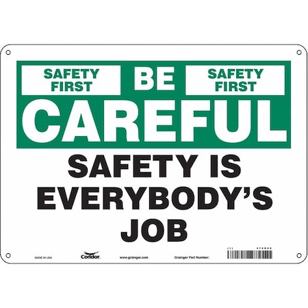Condor Safety Sign, 10 in Height, 14 in Width, Aluminum, Horizontal Rectangle, English, 475H60 475H60