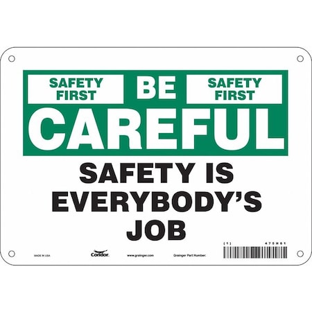 Condor Safety Sign, 7 in Height, 10 in Width, Polyethylene, Vertical Rectangle, English, 475H61 475H61