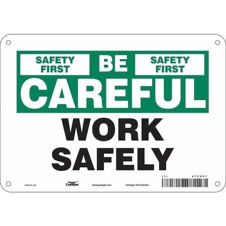 Condor Safety Sign, 7 in Height, 10 in Width, Polyethylene, Vertical Rectangle, English, 475H67 475H67