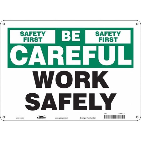 Condor Safety Sign, 10 in Height, 14 in Width, Polyethylene, Horizontal Rectangle, English, 475H68 475H68