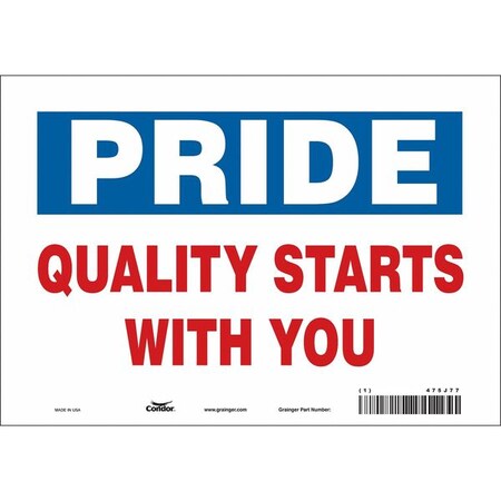 Condor Safety Sign, 7 in Height, 10 in Width, Vinyl, Vertical Rectangle, English, 475J77 475J77