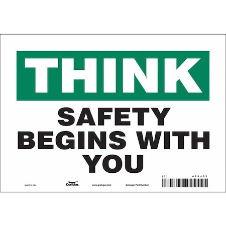 Condor Safety Sign, 7 in Height, 10 in Width, Vinyl, Vertical Rectangle, English, 475J02 475J02