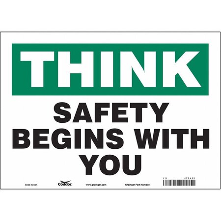 Condor Safety Sign, 10 in Height, 14 in Width, Vinyl, Horizontal Rectangle, English, 475J03 475J03