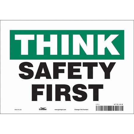 Condor Safety Sign, 7 in Height, 10 in Width, Vinyl, Vertical Rectangle, English, 475J08 475J08