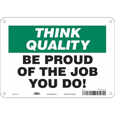 Condor Safety Sign, 7 in Height, 10 in Width, Polyethylene, Vertical Rectangle, English, 475J15 475J15