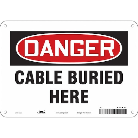 Condor Safety Sign, 7 in Height, 10 in Width, Aluminum, Vertical Rectangle, English, 475K94 475K94