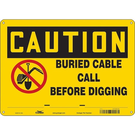 Condor Safety Sign, 10 in Height, 14 in Width, Polyethylene, Horizontal Rectangle, English, 475K46 475K46