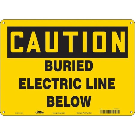 Condor Safety Sign, 10 in Height, 14 in Width, Aluminum, Horizontal Rectangle, English, 475K52 475K52