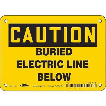 Condor Safety Sign, 5 in Height, 7 in Width, Vinyl, Horizontal Rectangle, English, 475K55 475K55