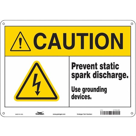 Condor Safety Sign, 10 in Height, 14 in Width, Aluminum, Horizontal Rectangle, English, 475L80 475L80