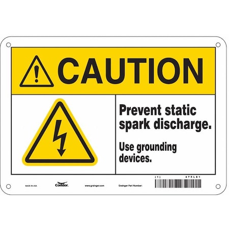 Condor Danger Sign, 10" Wx7" H, 0.055" Thickness, 475L81 475L81