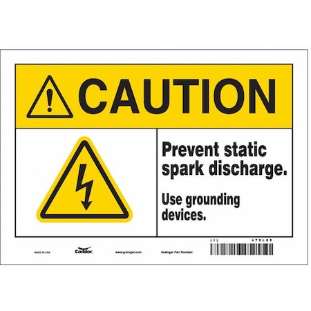 Condor Danger Sign, 10" Wx7" H, 0.004" Thickness, 475L85 475L85