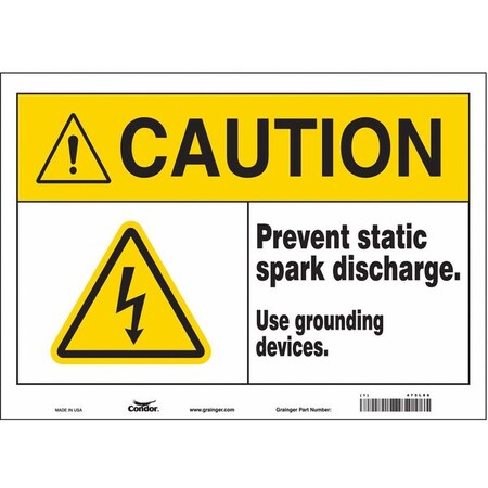Condor Safety Sign, 10 in Height, 14 in Width, Vinyl, Horizontal Rectangle, English, 475L86 475L86