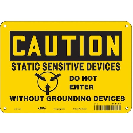 Condor Safety Sign, 7 in Height, 10 in Width, Polyethylene, Vertical Rectangle, English, 475L99 475L99