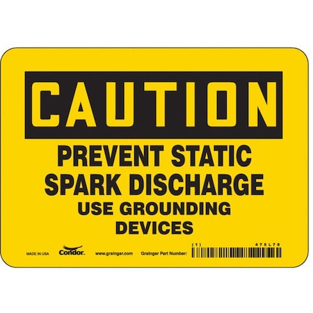Condor Safety Sign, 5 in Height, 7 in Width, Vinyl, Horizontal Rectangle, English, 475L76 475L76