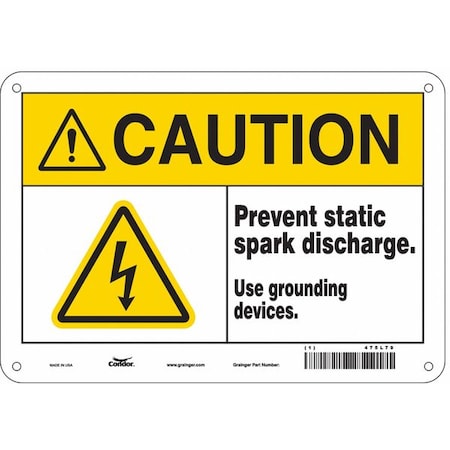 Condor Safety Sign, 7 in Height, 10 in Width, Aluminum, Vertical Rectangle, English, 475L79 475L79