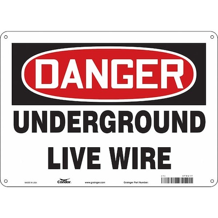 Condor Safety Sign, 10 in Height, 14 in Width, Aluminum, Horizontal Rectangle, English, 475L17 475L17