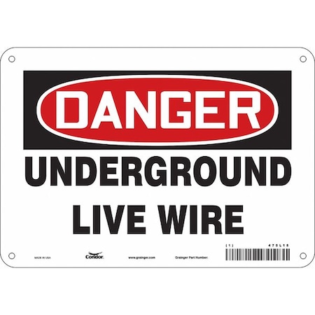 Condor Safety Sign, 7 in Height, 10 in Width, Polyethylene, Vertical Rectangle, English, 475L18 475L18