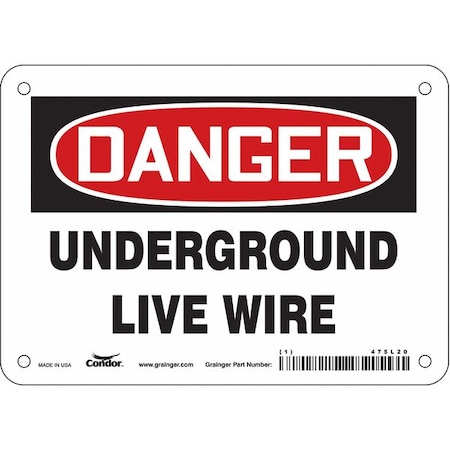 Condor Safety Sign, 5 in Height, 7 in Width, Vinyl, Horizontal Rectangle, English, 475L20 475L20