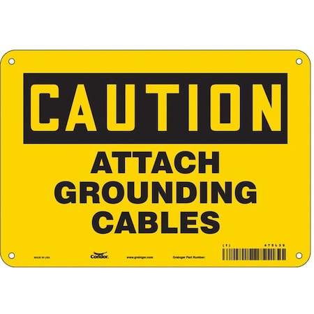 Condor Safety Sign, 7 in Height, 10 in Width, Polyethylene, Vertical Rectangle, English, 475L39 475L39