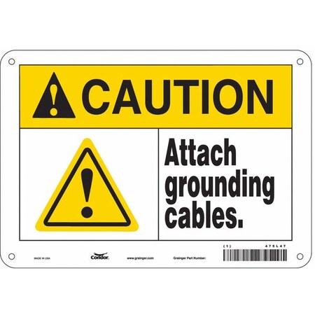 Condor Safety Sign, 7 in Height, 10 in Width, Polyethylene, Vertical Rectangle, English, 475L47 475L47