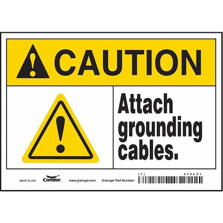 Condor Safety Sign, 7 in Height, 10 in Width, Vinyl, Vertical Rectangle, English, 475L51 475L51
