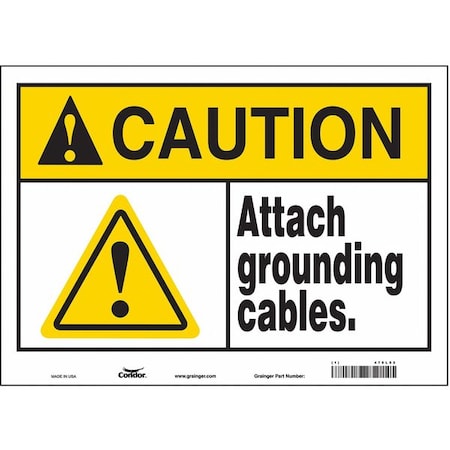 Condor Safety Sign, 10 in Height, 14 in Width, Vinyl, Horizontal Rectangle, English, 475L52 475L52