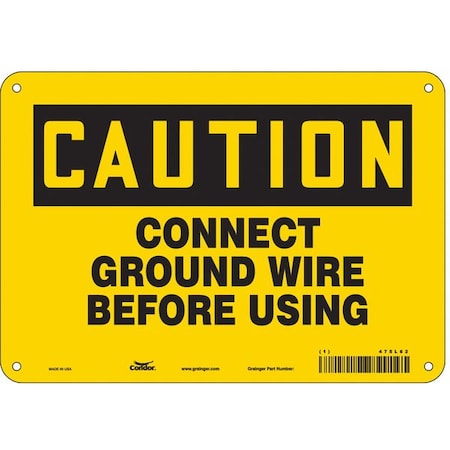 Condor Safety Sign, 7 in Height, 10 in Width, Aluminum, Vertical Rectangle, English, 475L62 475L62