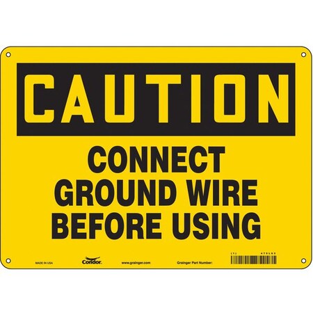 Condor Safety Sign, 10 in Height, 14 in Width, Aluminum, Horizontal Rectangle, English, 475L63 475L63