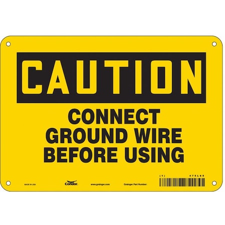 Condor Safety Sign, 7 in Height, 10 in Width, Polyethylene, Vertical Rectangle, English, 475L65 475L65