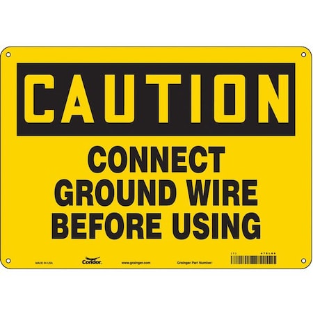 Condor Safety Sign, 10 in Height, 14 in Width, Polyethylene, Horizontal Rectangle, English, 475L66 475L66