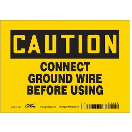 Condor Safety Sign, 5 in Height, 7 in Width, Vinyl, Horizontal Rectangle, English, 475L68 475L68