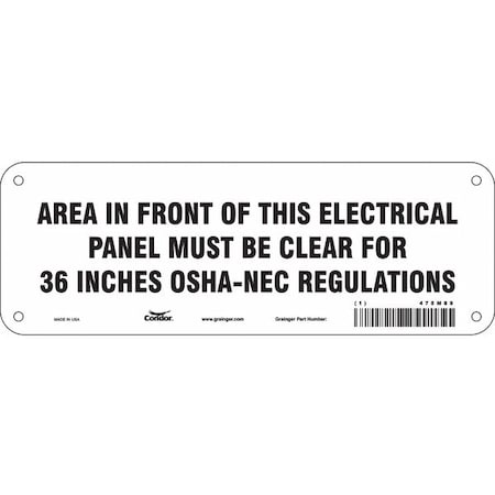 Condor Safety Sign, 10" W, 3-1/2" H, 0.055" Thick, 475M89 475M89