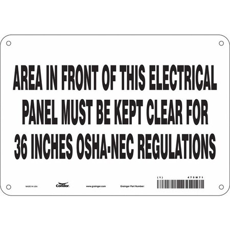 Condor Safety Sign, 7 in Height, 10 in Width, Aluminum, Vertical Rectangle, English, 475M71 475M71