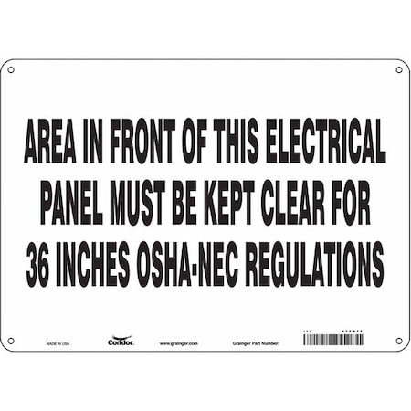 Condor Safety Sign, 10 in Height, 14 in Width, Aluminum, Horizontal Rectangle, English, 475M72 475M72